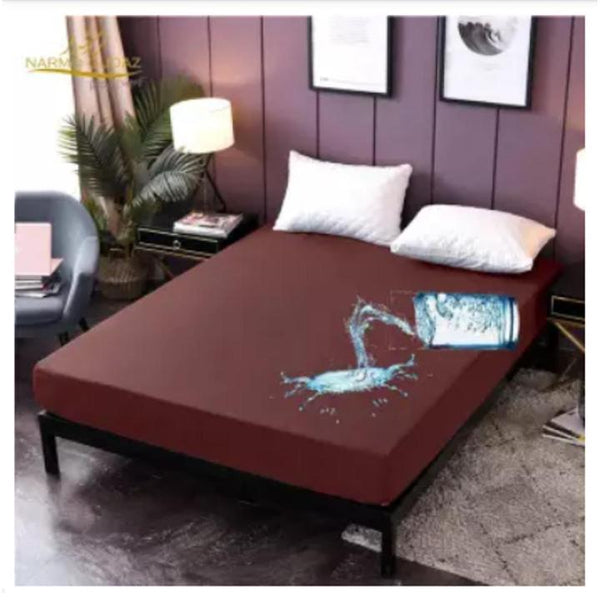 Water proof Double Bed Mattress Cover- Dark Brown
